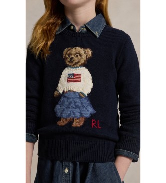 Polo Ralph Lauren Navy Polo Bear cotton jumper