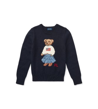 Polo Ralph Lauren Navy Polo Bear cotton jumper