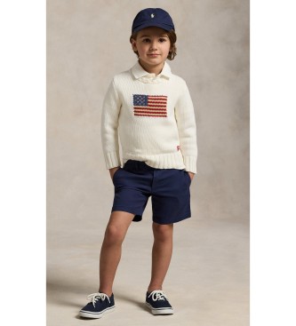 Polo Ralph Lauren Jersey Emblemático con bandera blanco