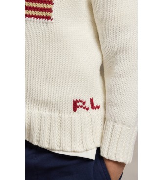 Polo Ralph Lauren Jersey Emblemático con bandera blanco