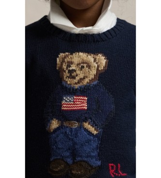 Polo Ralph Lauren Suéter de algodón con el osito de Polo marino