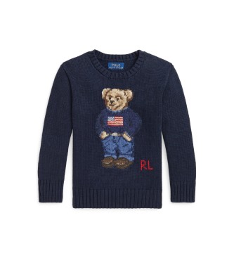 Polo Ralph Lauren Suéter de algodón con el osito de Polo marino