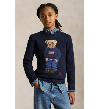 Polo Ralph Lauren Bomullströja med Polo Bear i marinblått