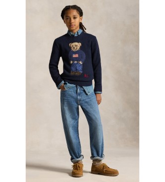 Polo Ralph Lauren Bomullströja med Polo Bear i marinblått