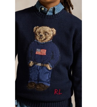 Polo Ralph Lauren Bomullströja med Polo Bear i marinblått