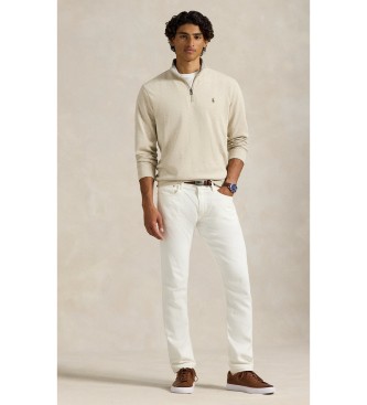 Polo Ralph Lauren Ultramjuk stickad tröja med beige dragkedja