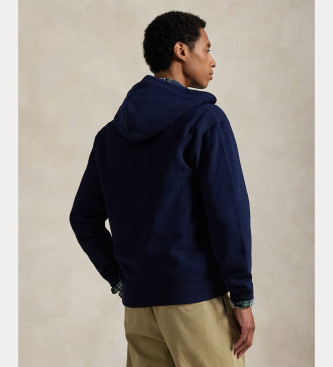 Polo Ralph Lauren Sweatshirt RL com capuz azul-marinho