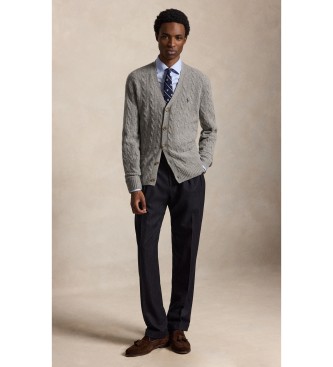 Polo Ralph Lauren Cardigan en laine et cachemire gris