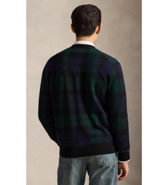 Polo Ralph Lauren Cardigan en laine à carreaux vert, marine
