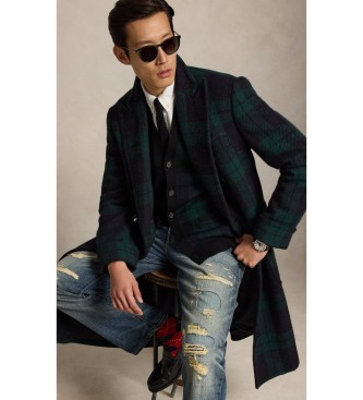 Polo Ralph Lauren Cardigan en laine à carreaux vert, marine