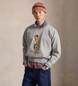 Polo Ralph Lauren Sudadera Vintage Fit con Polo Bear gris