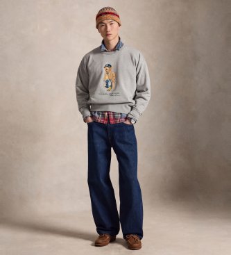 Polo Ralph Lauren Sudadera Vintage Fit con Polo Bear gris
