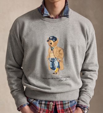 Polo Ralph Lauren Sudadera Vintage Fit con Polo Bear gris