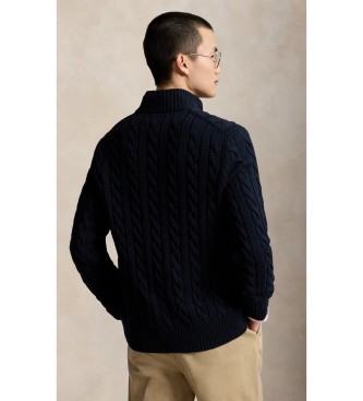 Polo Ralph Lauren Maglione di cotone a trecce blu navy