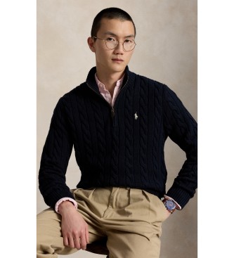Polo Ralph Lauren Maglione di cotone a trecce blu navy