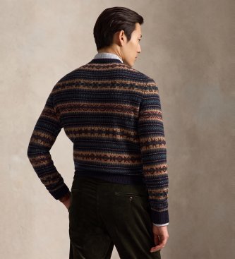 Polo Ralph Lauren Maglione di lana Fair Isle marrone