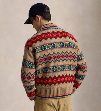 Polo Ralph Lauren Maglione Fair Isle in misto lana marrone