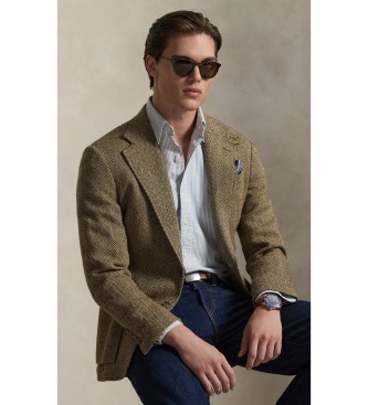 Polo Ralph Lauren Custom Fit gestreiftes Oxford-Hemd weiß, marineblau