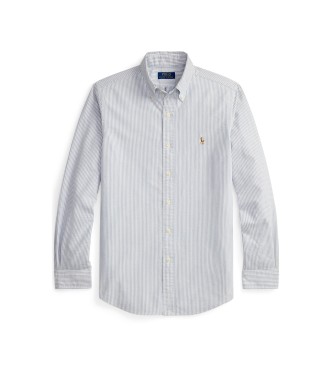 Polo Ralph Lauren Custom Fit gestreiftes Oxford-Hemd weiß, marineblau