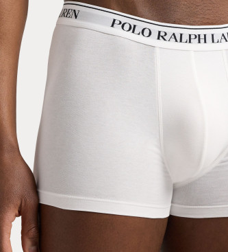 Polo Ralph Lauren Conjunto de 3 cuecas clássicas de algodão branco, cinza, preto