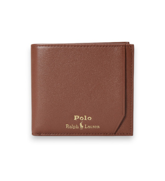 Polo Ralph Lauren Monedero billetera de Piel Suave marrón