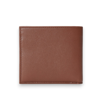 Polo Ralph Lauren Monedero billetera de Piel Suave marrón