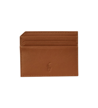 Polo Ralph Lauren Porte-cartes en cuir souple marron