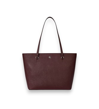 Lauren Ralph Lauren Bolso tote Karly mediano de piel cruzada granate