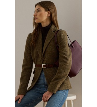 Lauren Ralph Lauren Bolso tote Karly mediano de piel cruzada granate