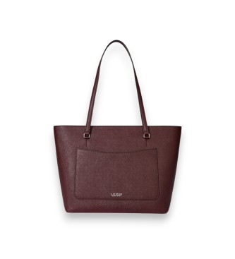 Lauren Ralph Lauren Bolso tote Karly mediano de piel cruzada granate