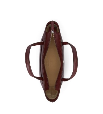 Lauren Ralph Lauren Bolso tote Karly mediano de piel cruzada granate