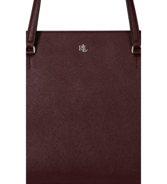 Lauren Ralph Lauren Bolso tote Karly mediano de piel cruzada granate