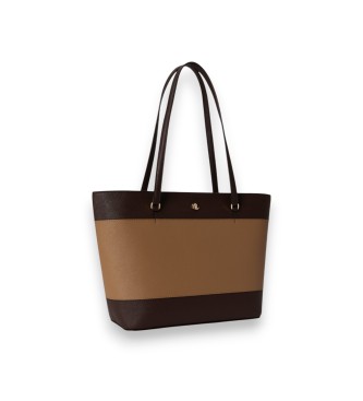 Lauren Ralph Lauren Bolso tote Karly mediano de piel beige