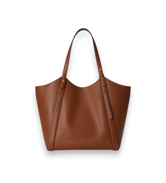 Lauren Ralph Lauren Bolso tote Tasha grande de piel de napa marrón