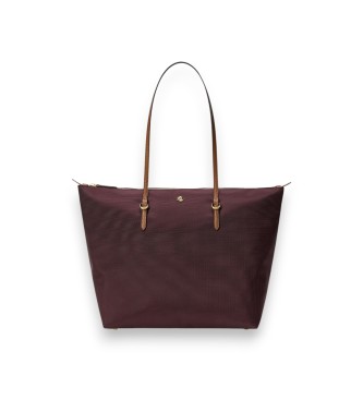Lauren Ralph Lauren Sac tote Keaton grand en nylon grenat