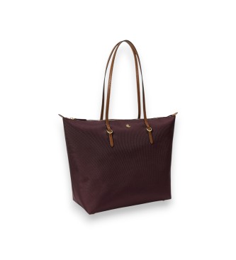 Lauren Ralph Lauren Sac tote Keaton grand en nylon grenat