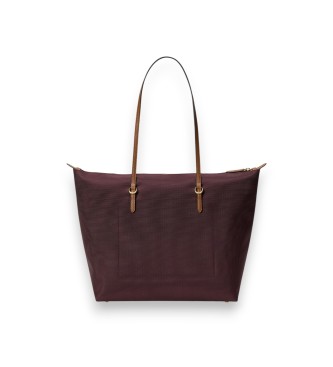 Lauren Ralph Lauren Sac tote Keaton grand en nylon grenat