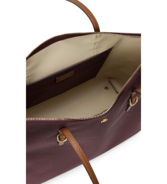 Lauren Ralph Lauren Sac tote Keaton grand en nylon grenat
