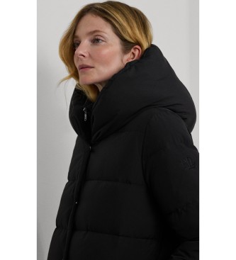 Lauren Ralph Lauren Schwarzer Daunenmantel mit Kapuze