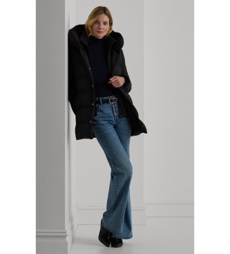 Lauren Ralph Lauren Schwarzer Daunenmantel mit Kapuze