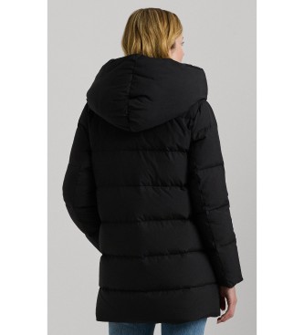 Lauren Ralph Lauren Schwarzer Daunenmantel mit Kapuze
