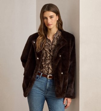 Lauren Ralph Lauren Casaco de pelo sintético marrom