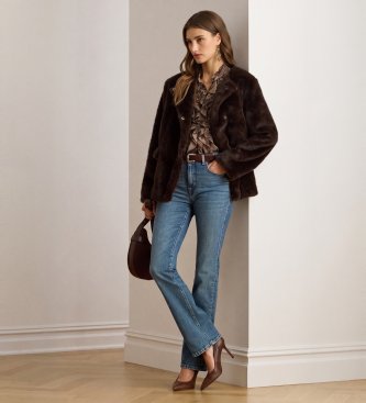 Lauren Ralph Lauren Casaco de pelo sintético marrom
