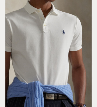 Polo Ralph Lauren Stretch-Piqué-Poloshirt Custom Slim Fit weiß