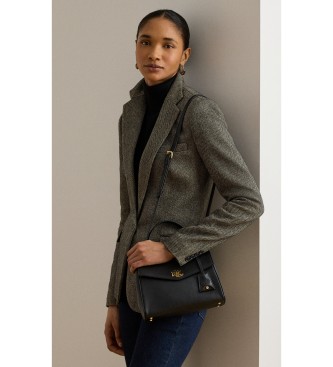 Lauren Ralph Lauren Bolsa satchel Farrah pequena de napa preta