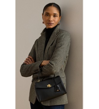 Lauren Ralph Lauren Bolsa satchel Farrah pequena de napa preta