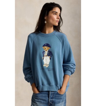 Polo Ralph Lauren Sudadera de felpa ligera con Polo Bear azul