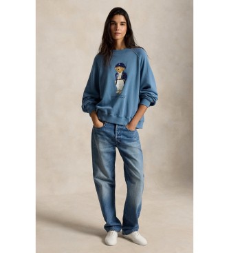 Polo Ralph Lauren Sudadera de felpa ligera con Polo Bear azul