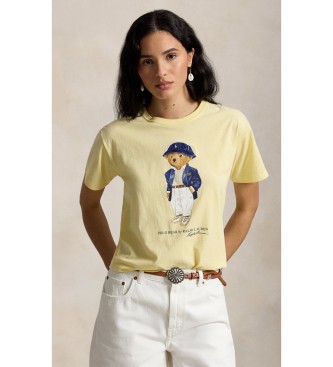 Polo Ralph Lauren Camiseta de punto jersey con Polo Bear amarillo