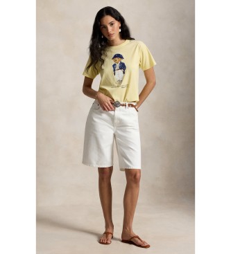 Polo Ralph Lauren Camiseta de punto jersey con Polo Bear amarillo